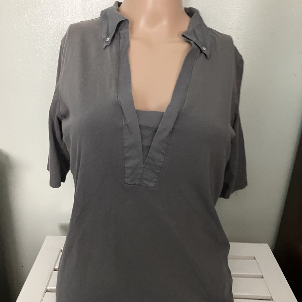 New York & Company Charcoal Blouse